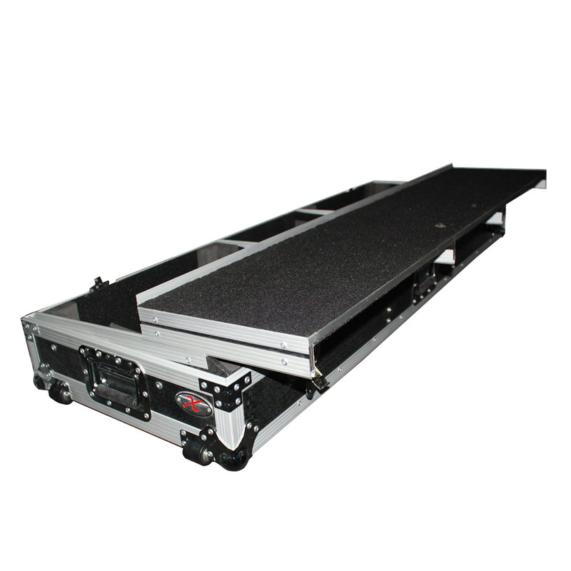 PROX-XS-TMC1012WLTFSTND - Flight Case DJ Coffin for 10" or 12" Mixer and 2 1200 style Turntables in Standard Mode W-Wheels and Laptop Shelf