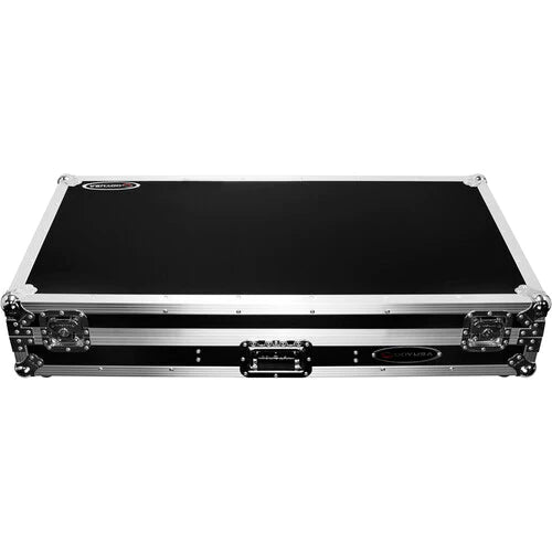 Odyssey FZ12CDJWXD2 Case DJ Gear - Odyssey FZ12CDJWXD2 - Extra-Deep Coffin Flight Case for 12" DJ Mixer & Two Large-Format Media Players - Black & Silver