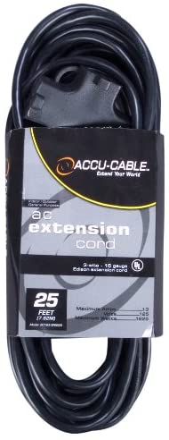 Accu-Cable EC163-3FER25 AC Extension with 3 prong
