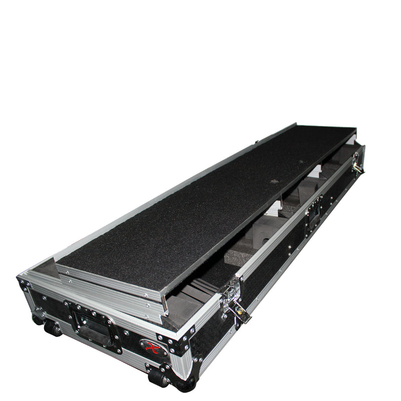 PROX-XS-TMC1012WLTFSTND - Flight Case DJ Coffin for 10" or 12" Mixer and 2 1200 style Turntables in Standard Mode W-Wheels and Laptop Shelf