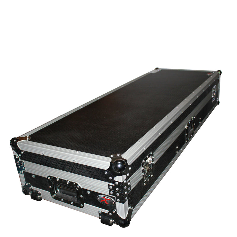 PROX-XS-TMC1012WLTFSTND - Flight Case DJ Coffin for 10" or 12" Mixer and 2 1200 style Turntables in Standard Mode W-Wheels and Laptop Shelf