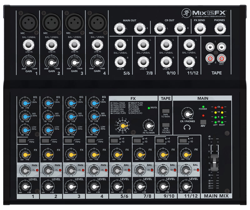 MACKIE MIX12FX - Compact 12 channels mixer with FX