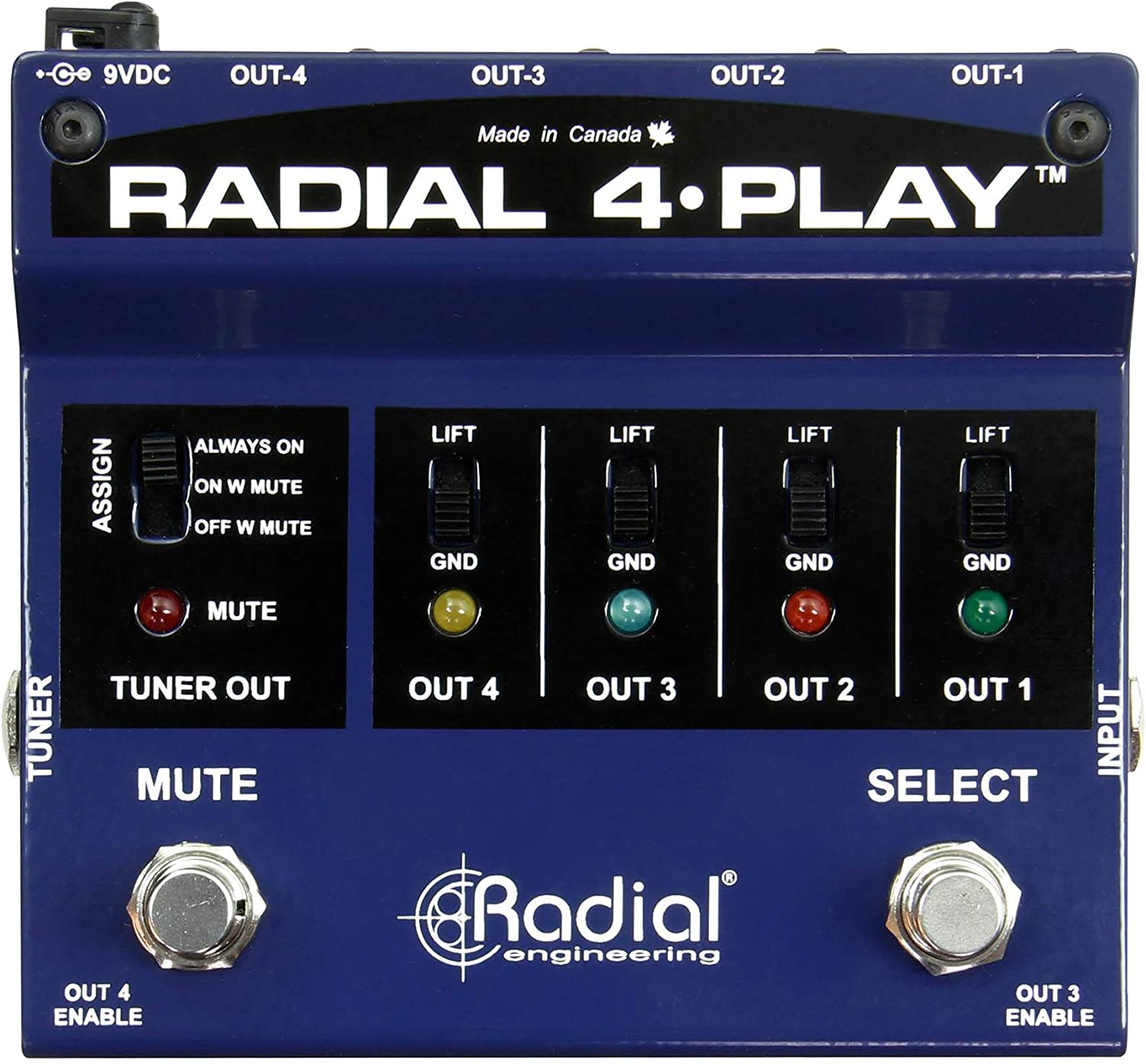 Radial 4-Play - DI box for multi-instrumentalists with 4 balanced outputs