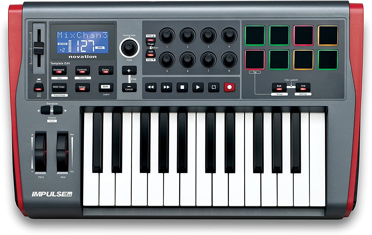 NOVATION IMPULSE 25- 25 Notes sensitive piano style keyboard