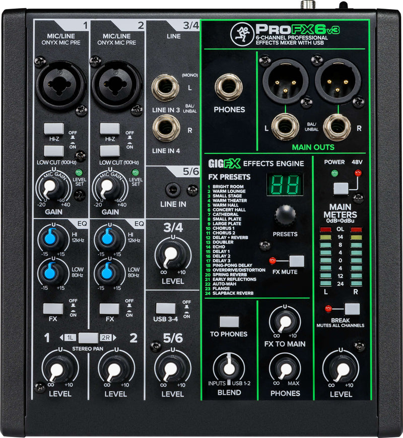 MACKIE PROFX6V3 - Compact 12 channels mixer with FX and USB