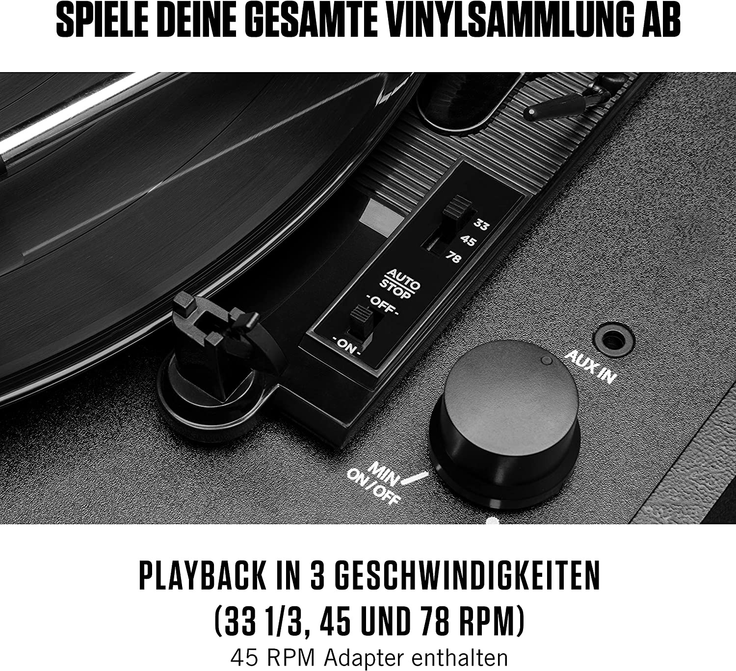 NUMARK PT01-TOURING - Turntable Self-contained design with built-in speakers