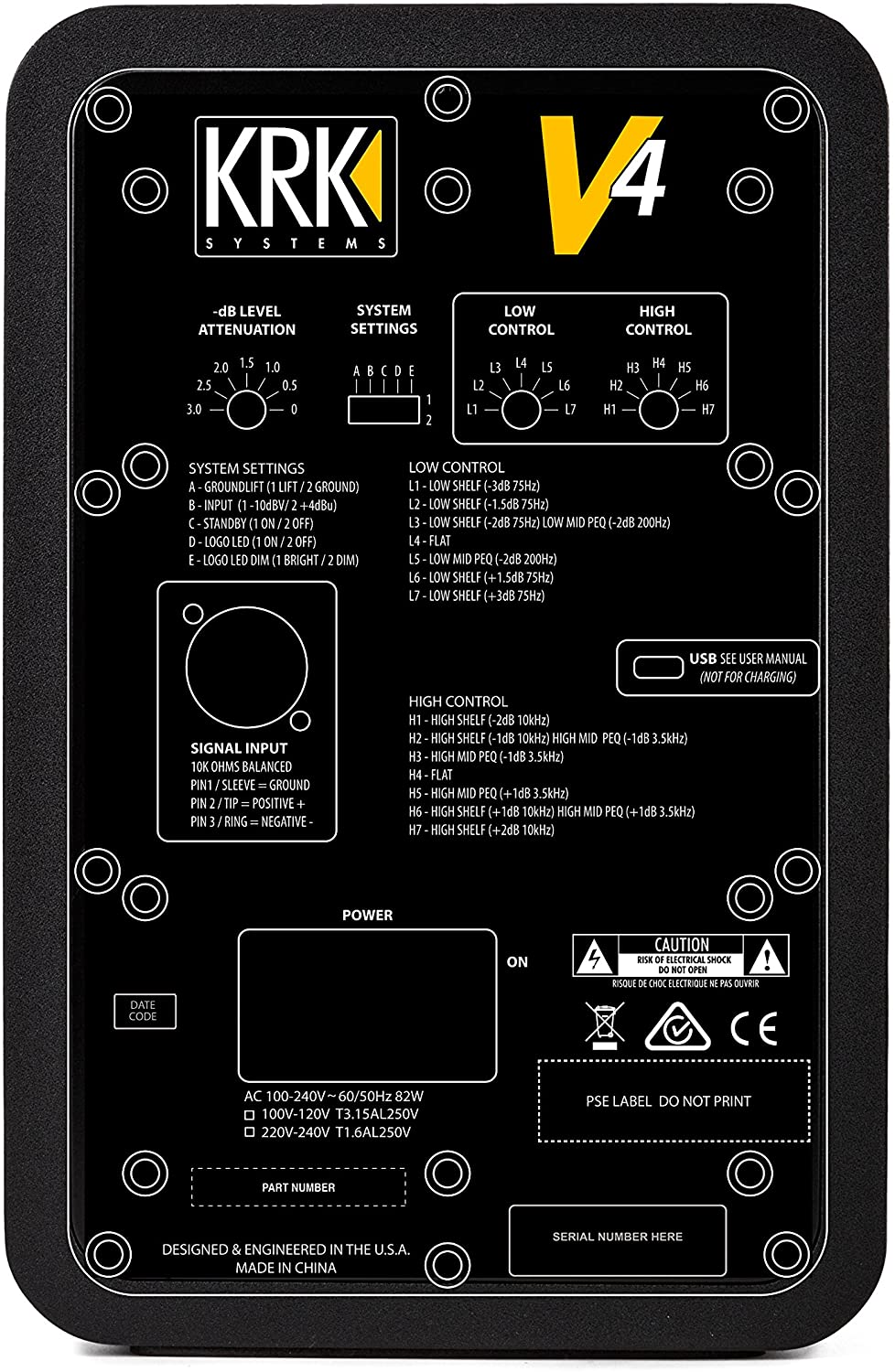 KRK KRKV4S4 - 4'' Powered studio monitor