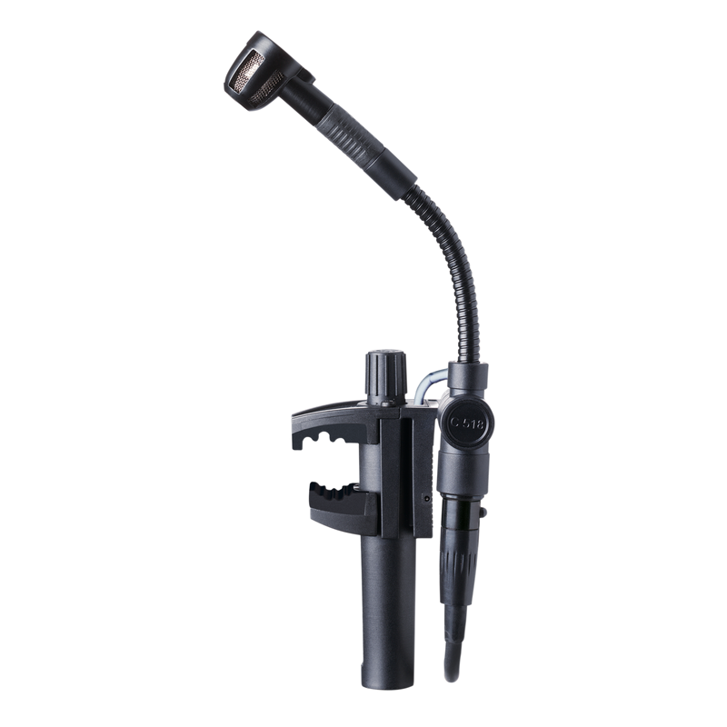 AKG C518M Professional miniature clamp-on condenser microphone with mini XLR to standard XLR cable