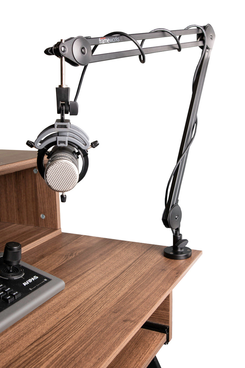 GATOR GFWMICBCBM2000 Desk mounted broadcast stand w/ boom - Frameworks Desktop Mic Boom Stand