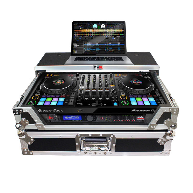 PROX-XS-DDJ1000 WLT - Flight Case for Pioneer DDJ-1000 and DDJ-1000 SRT Digital Controller W-Laptop Shelf and Wheels