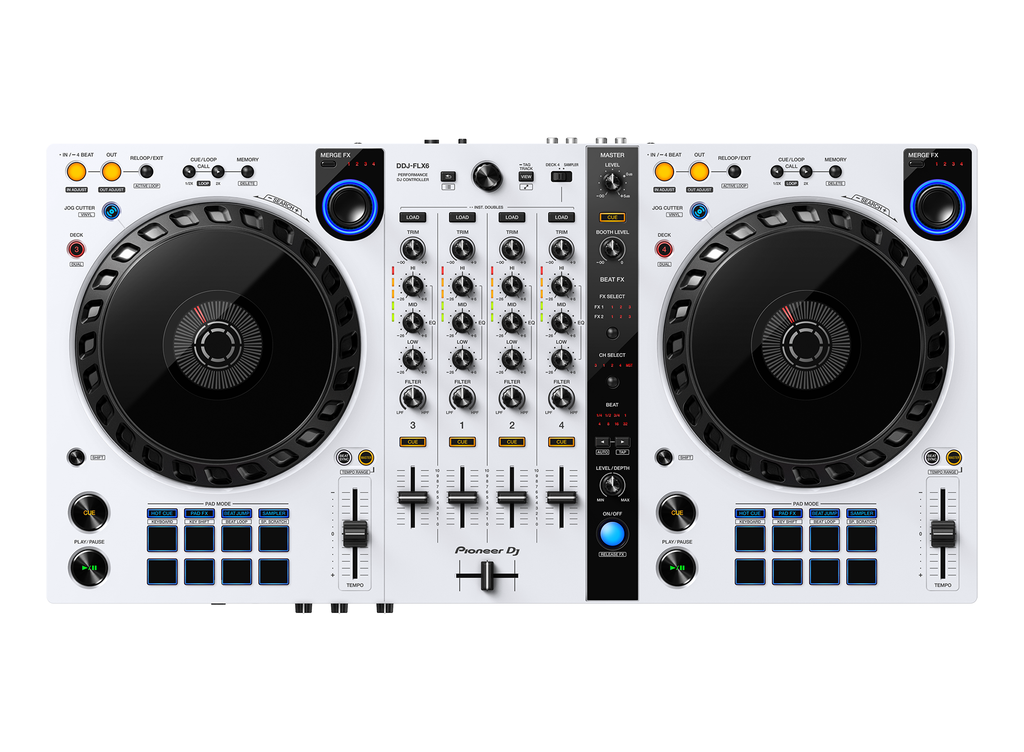 PIONEER DJ DDJ-FLX6-White - 4 channel Controler Serato and Rekordbox *