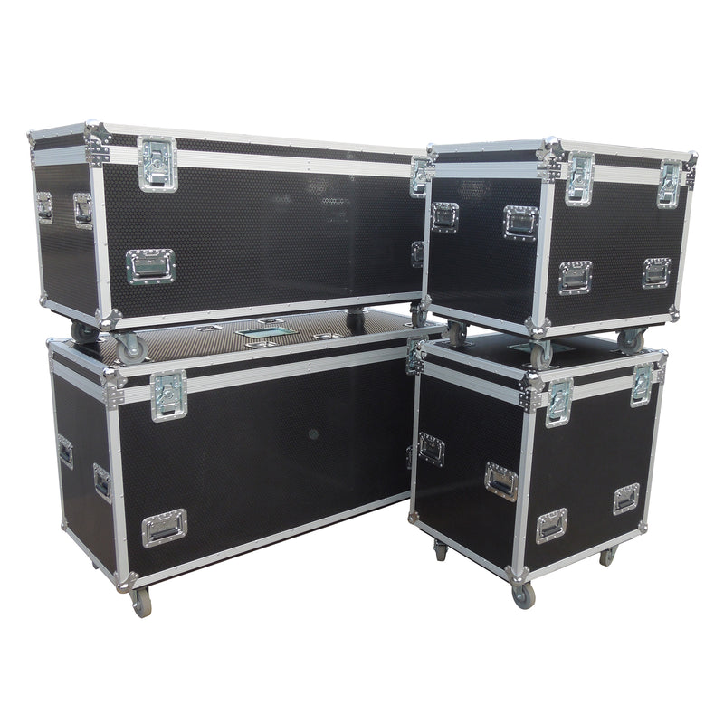 PROX-XS-UTL246036W - TruckPaX™ Heavy-Duty Truck Pack Utility Flight Case W-Divider and Tray Kit | W-4" Casters | 1/2 Inch Plywood | 24"X60"X36"