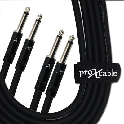 PROX-XC-DP03 Cable - 3 Ft. Unbalanced Dual 1/4" TS-M to Dual 1/4" TS-M High Performance Audio Cable