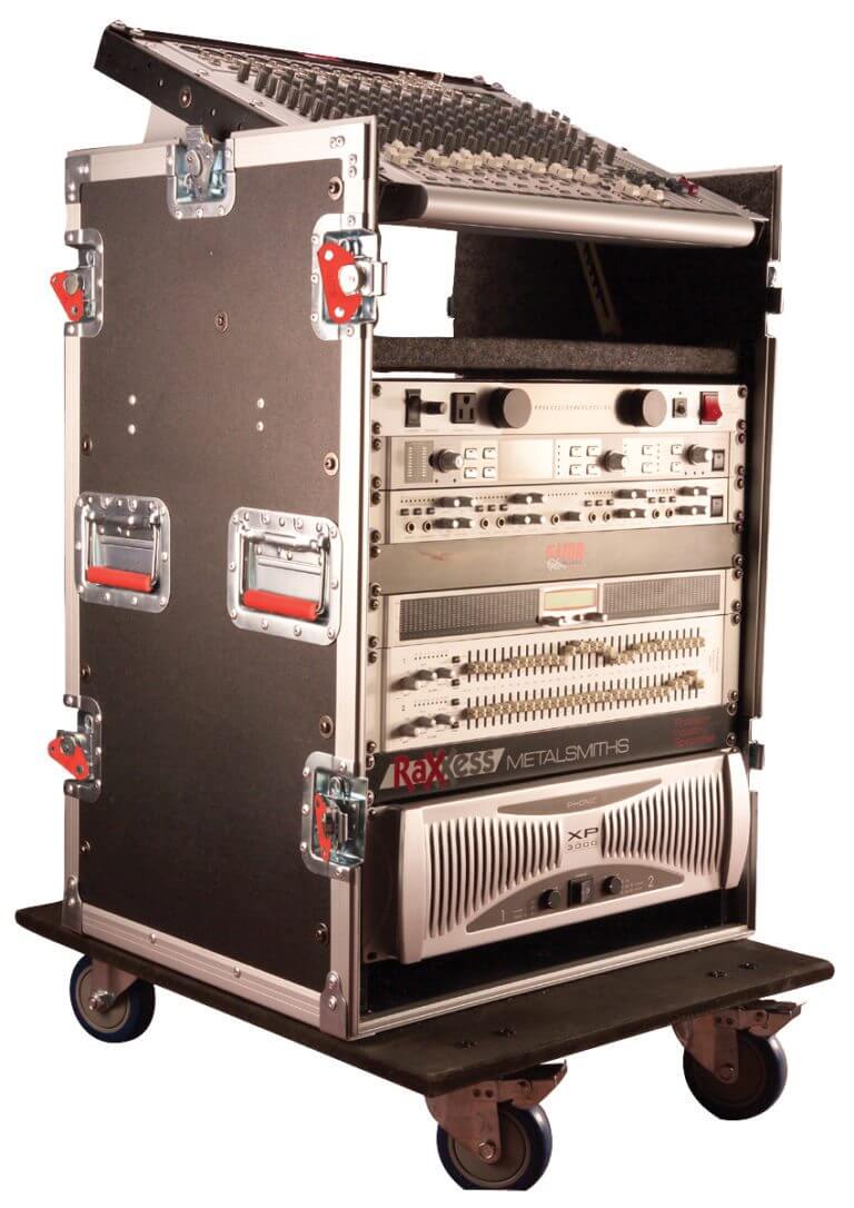 GATOR G-TOUR 10x14 PU Same as above with 14U front & rear - Gator G-TOUR 10X14 PU Pop-Up Console Rack Case - 10 Space Top & 14 Space Front & Rear Rackable Audio Equipment