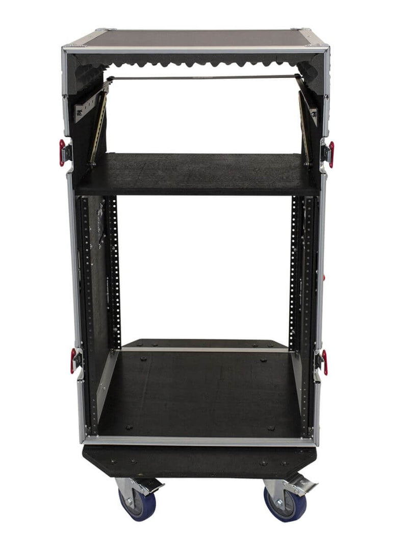 GATOR G-TOUR 10x12 PU 10U top, 12U front & rear - Gator G-TOUR 10X12-PU Pop-Up Console Rack Case - 10 Space Top & 12 Space Front & Rear Rackable Audio Equipment