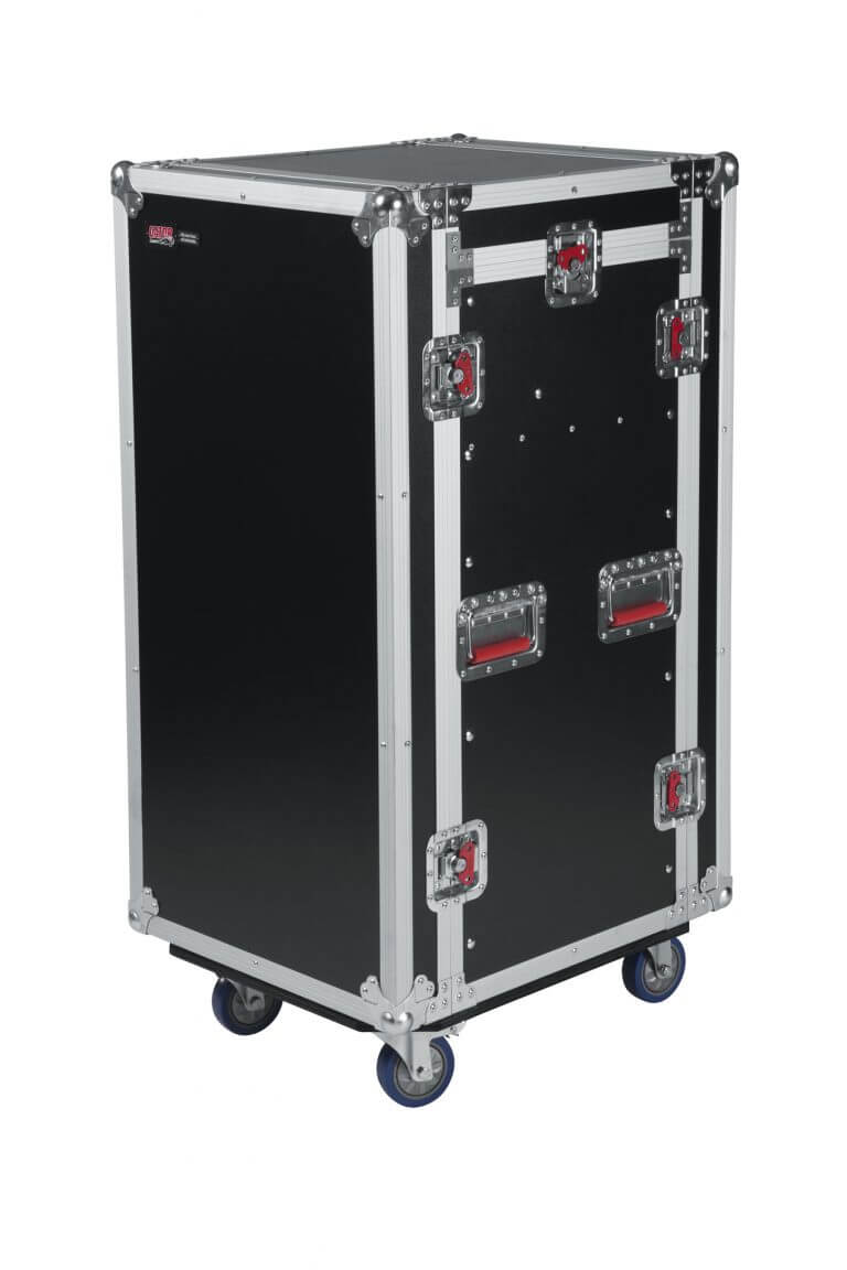 GATOR G-TOUR 10x16 PU Same as above with 16U front & rear - Gator G-TOUR 10X16 PU Pop-Up Console Rack Case - 10 Space Top & 16 Space Front & Rear Rackable Audio Equipment