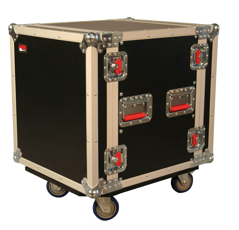 GATOR G-TOUR16UCA-24D 16 Space 24" Flight Rack w/ casters, (2 locking) - 16U, 24″ Deep Audio Road Rack Case W/ Casters