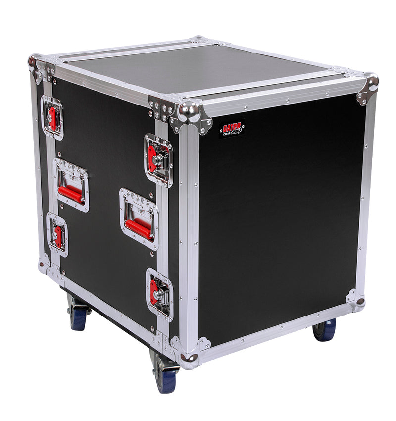 GATOR G-Tour 12U 12 Space 19" Flight Rack - Gator G-TOUR 12U CAST Tour Style ATA Flight Rack Case w/ Casters - 12U, 19" Deep