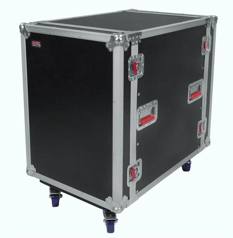 GATOR G-TOUR16UCA-24D 16 Space 24" Flight Rack w/ casters, (2 locking) - 16U, 24″ Deep Audio Road Rack Case W/ Casters