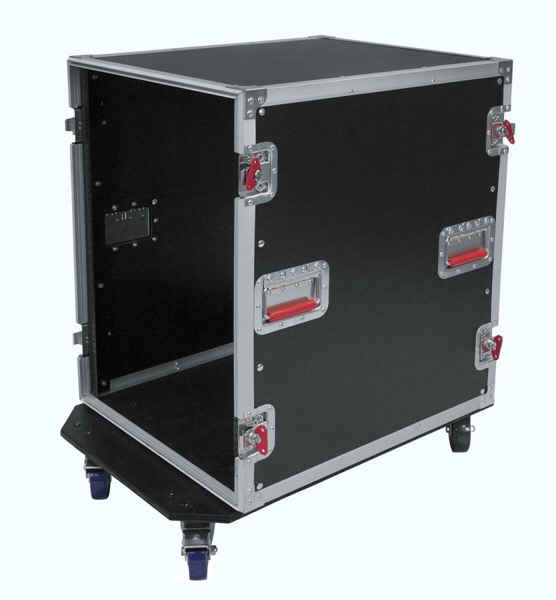 GATOR G-TOUR16UCA-24D 16 Space 24" Flight Rack w/ casters, (2 locking) - 16U, 24″ Deep Audio Road Rack Case W/ Casters