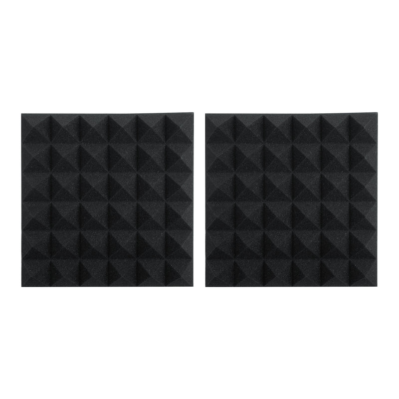 GATOR GFW-ACPNL1212PCHA-2PK Pair of 2”-Thick Acoustic Foam Pyramid Panels 12”x12” – Charcoal Color