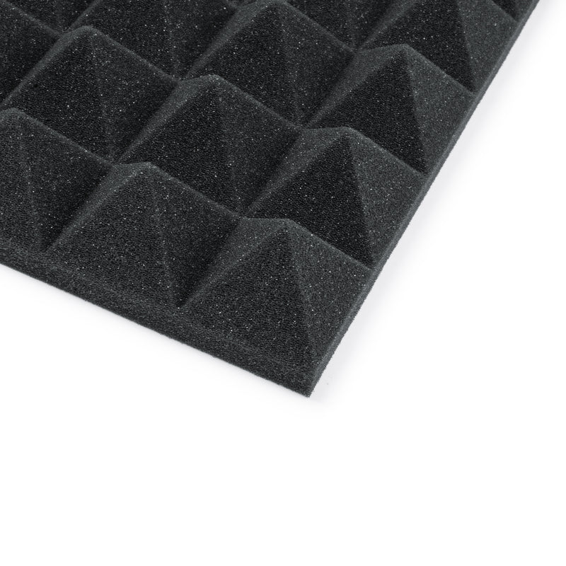 GATOR GFW-ACPNL1212PCHA-2PK Pair of 2”-Thick Acoustic Foam Pyramid Panels 12”x12” – Charcoal Color