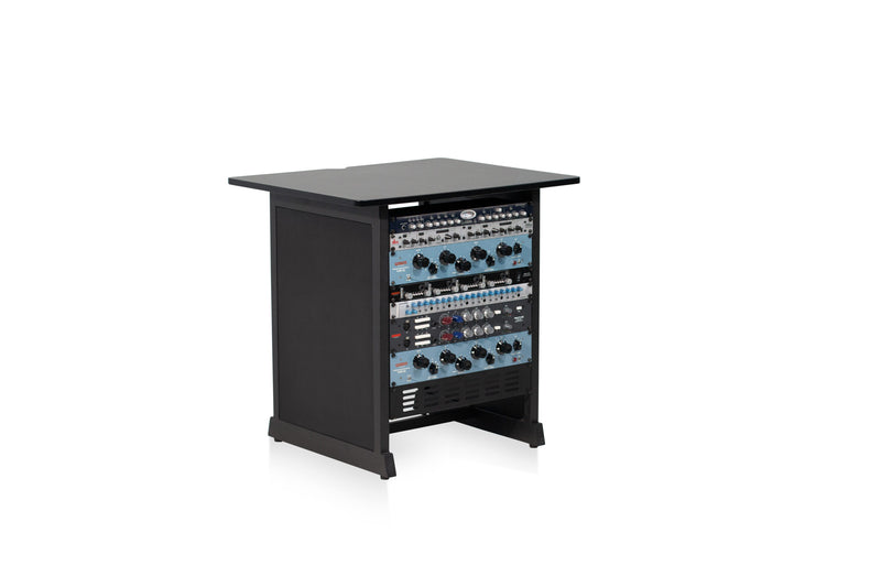 GATOR GFW-DESK-RK Content Creator Furniture Series 12U Studio Rack Table in Black Finish