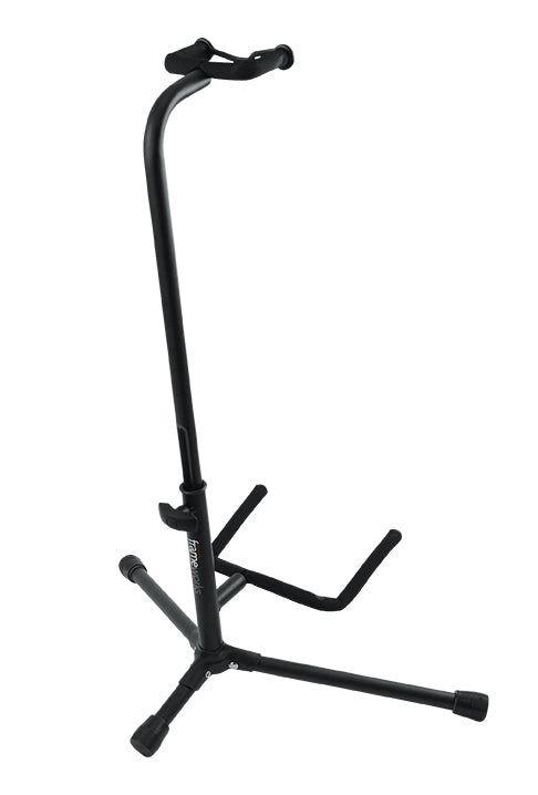 GATOR GFW-GTR-1000 Single guitar stand with heavy duty steel tubing and instrument finish friendly rubber padding. Will hold both acoustic and electric guitars.