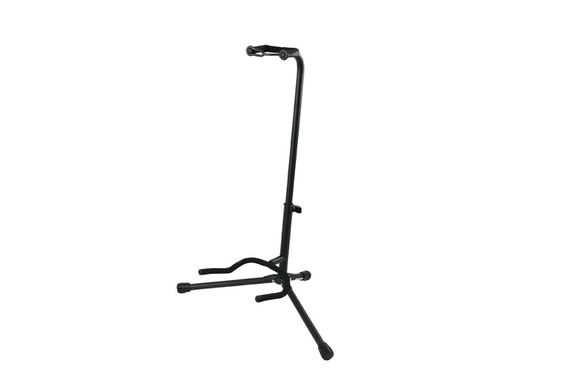GATOR GFW-GTR-1000 Single guitar stand with heavy duty steel tubing and instrument finish friendly rubber padding. Will hold both acoustic and electric guitars.