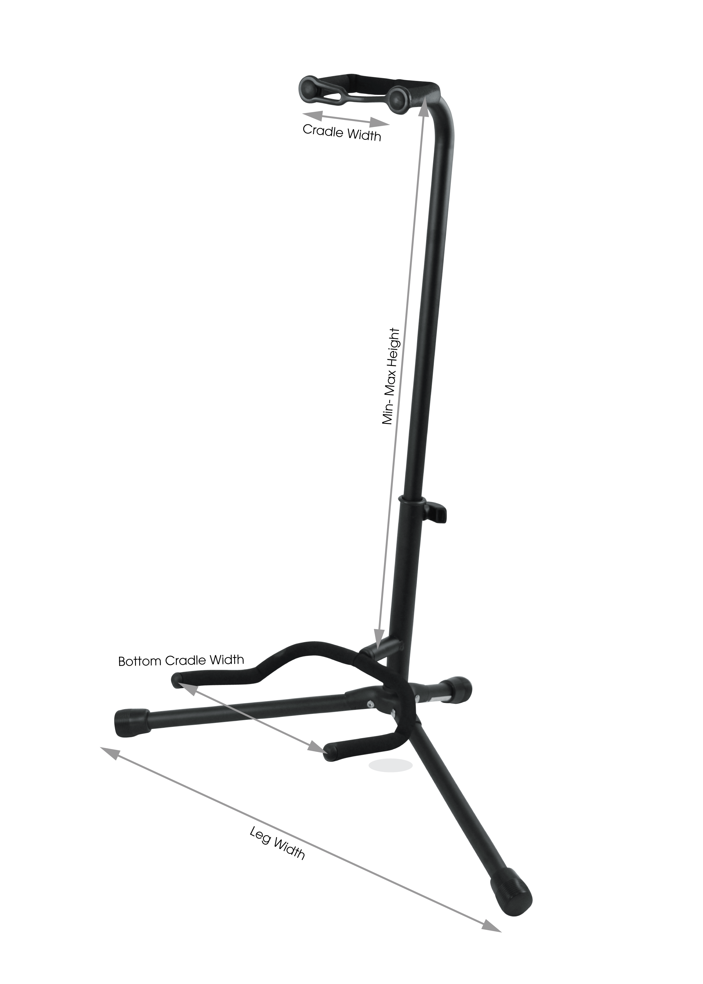 GATOR GFW-GTR-1000 Single guitar stand with heavy duty steel tubing and instrument finish friendly rubber padding. Will hold both acoustic and electric guitars.