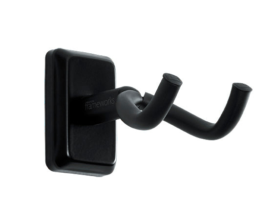 GATOR GFW-GTR-HNGRBLK GFW Guitar Wall Hanger w Black Finish - Gator GFW-GTR-HNGRBLK Wall-Mounted Guitar Hanger w/ Black Mounting Plate