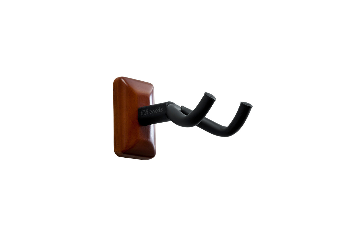 GATOR GFW-GTR-HNGRMHG GFW Guitar Wall Hanger w Mohogany Finish - Gator GFW-GTR-HNGRMHG Wall-Mounted Guitar Hanger w/ Mahogany Mounting Plate