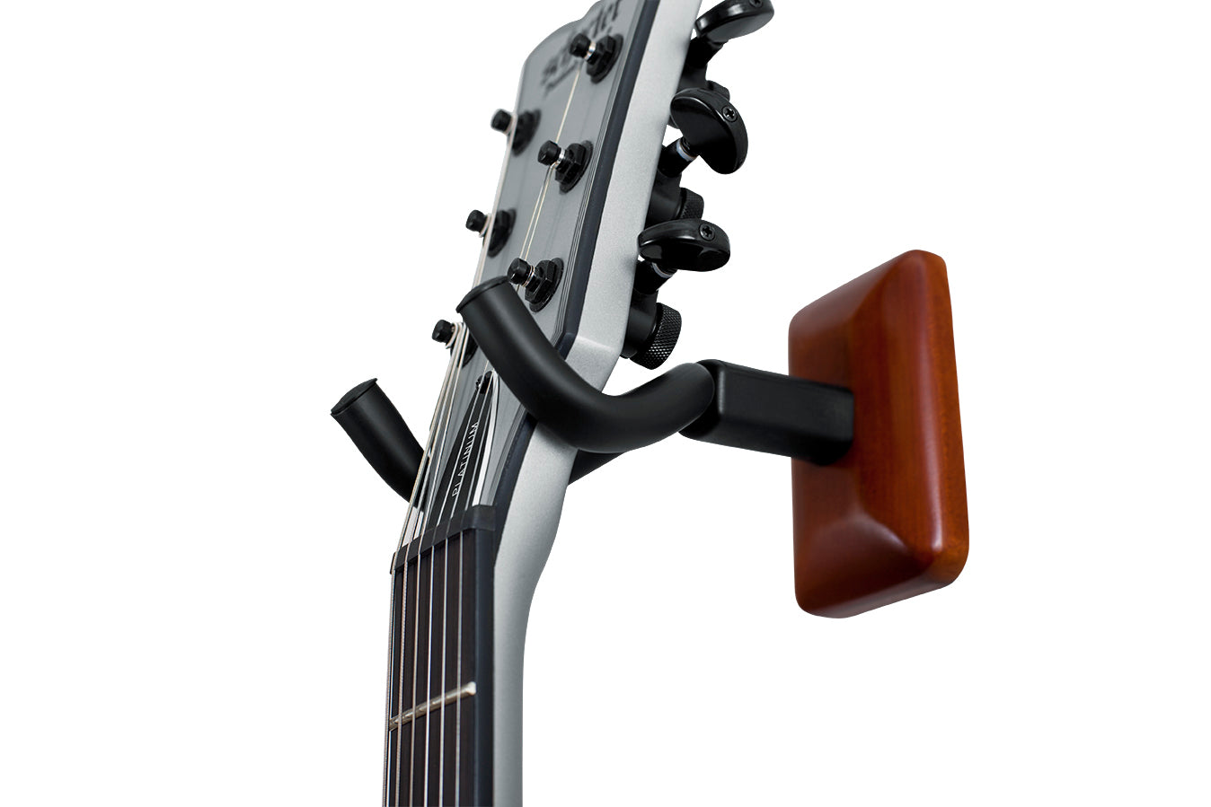 GATOR GFW-GTR-HNGRMHG GFW Guitar Wall Hanger w Mohogany Finish - Gator GFW-GTR-HNGRMHG Wall-Mounted Guitar Hanger w/ Mahogany Mounting Plate
