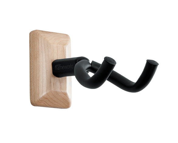 GATOR GFW-GTR-HNGRMPL GFW Guitar Wall Hanger w Maple Finish - Gator GFW-GTR-HNGRMPL Wall-Mounted Guitar Hanger With Maple Mounting Plate