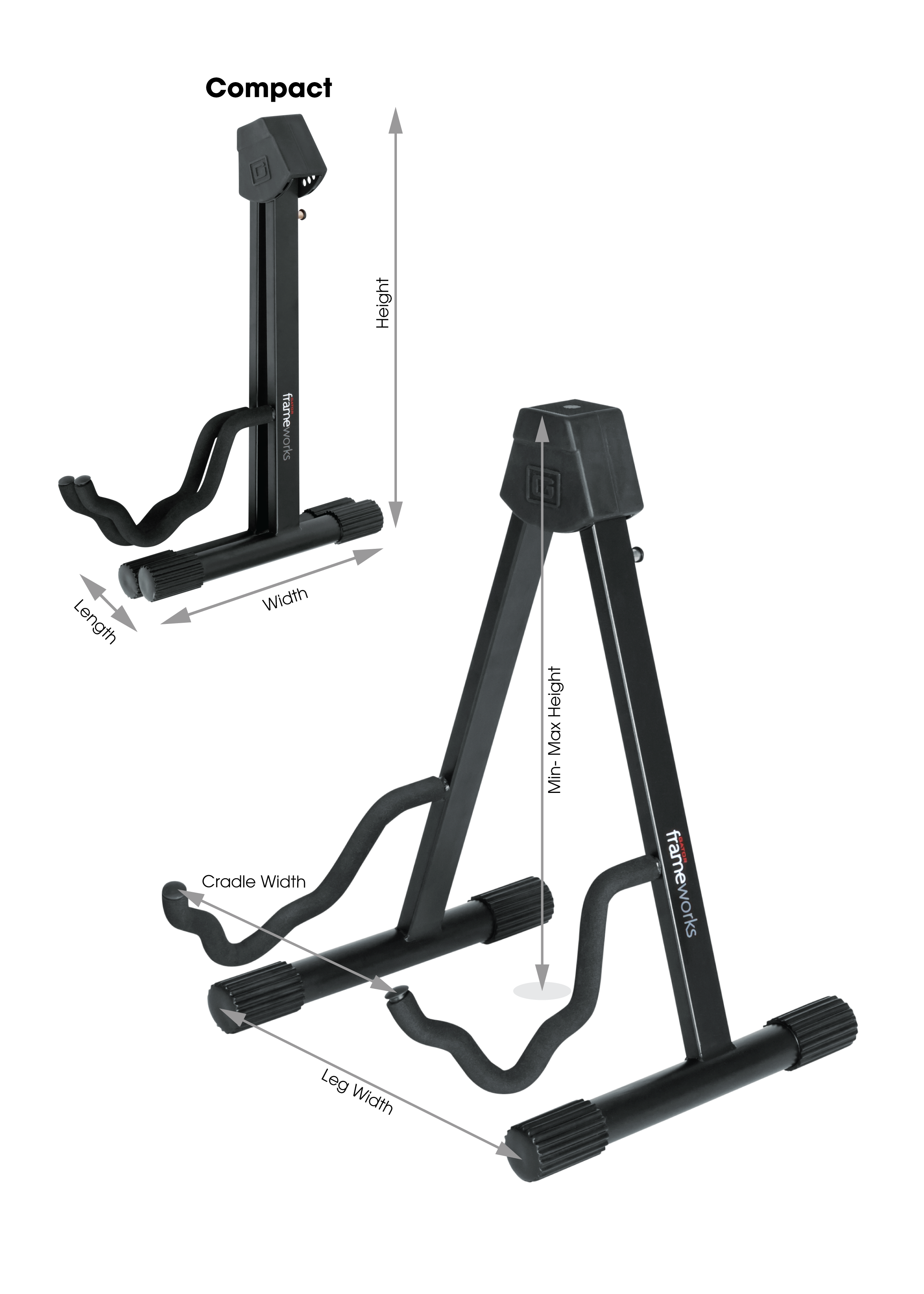 GATOR GFW-GTRA-4000 "A" style guitar stand with contoured cradle to fit electric guitar bass guitar or dread guitar