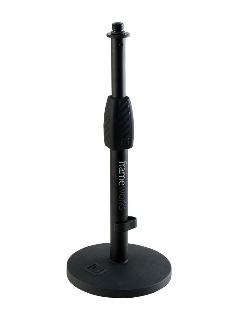 GATOR GFW-MIC-0601 Desktop mic stand with 6" vibration reducing round base, standard twist clutch. Great for podcasting.