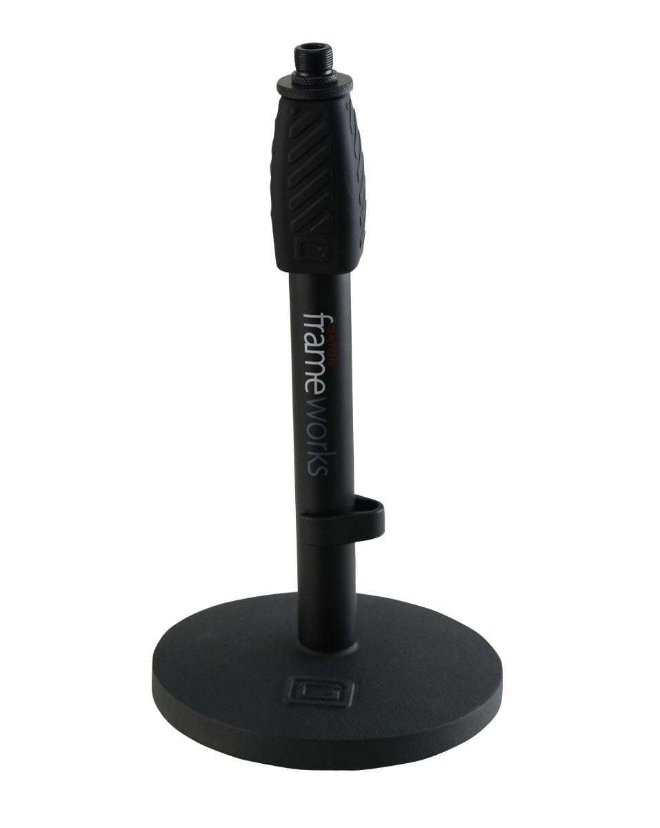 GATOR GFW-MIC-0601 Desktop mic stand with 6" vibration reducing round base, standard twist clutch. Great for podcasting.