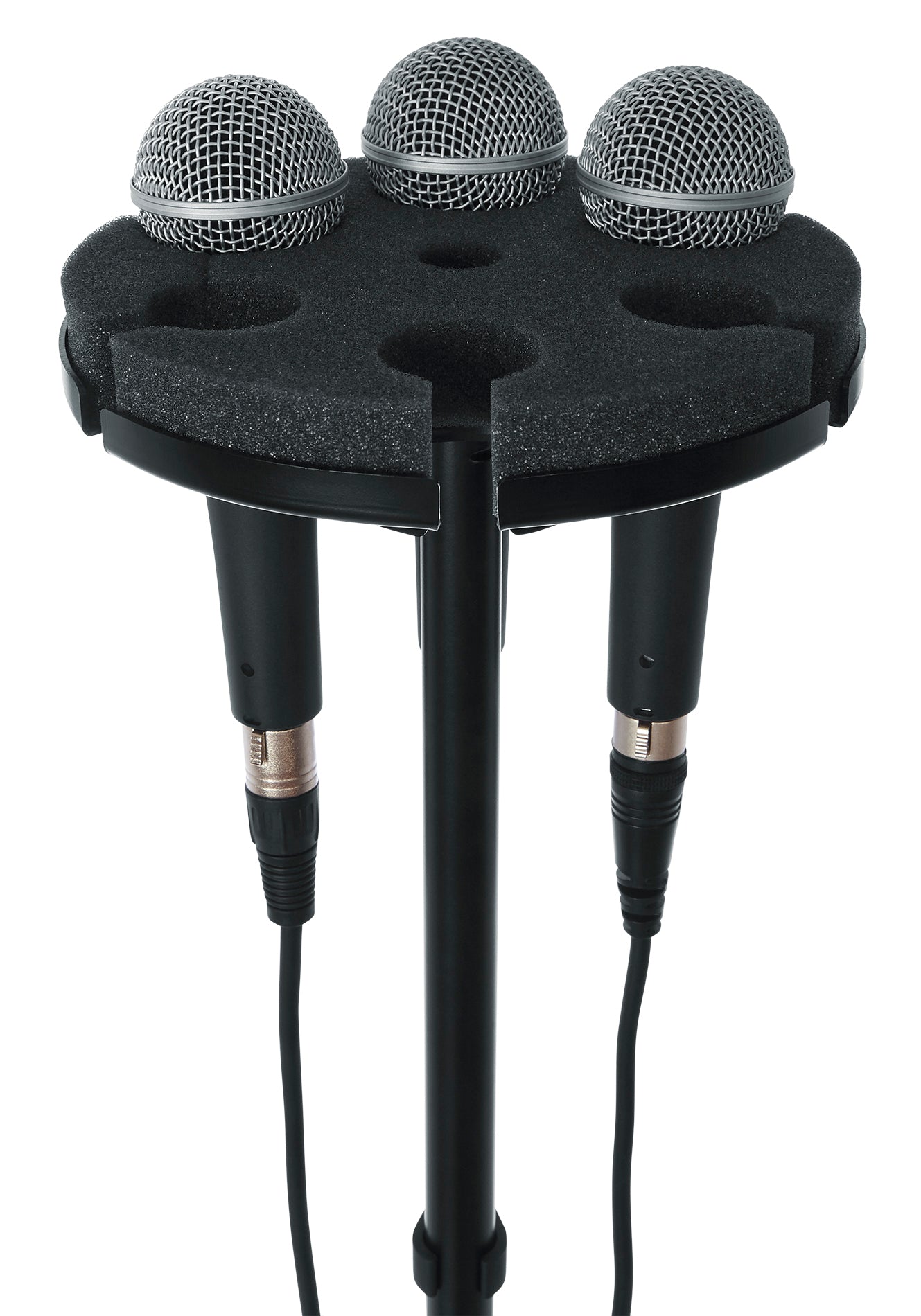 GATOR GFW-MIC-6TRAY Tray to hold 6 mics on top of a mic stand.- Multi Microphone Tray Holds 6 Microphones