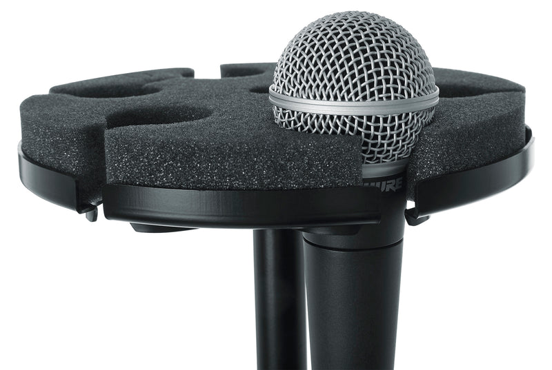 GATOR GFW-MIC-6TRAY Tray to hold 6 mics on top of a mic stand.- Multi Microphone Tray Holds 6 Microphones
