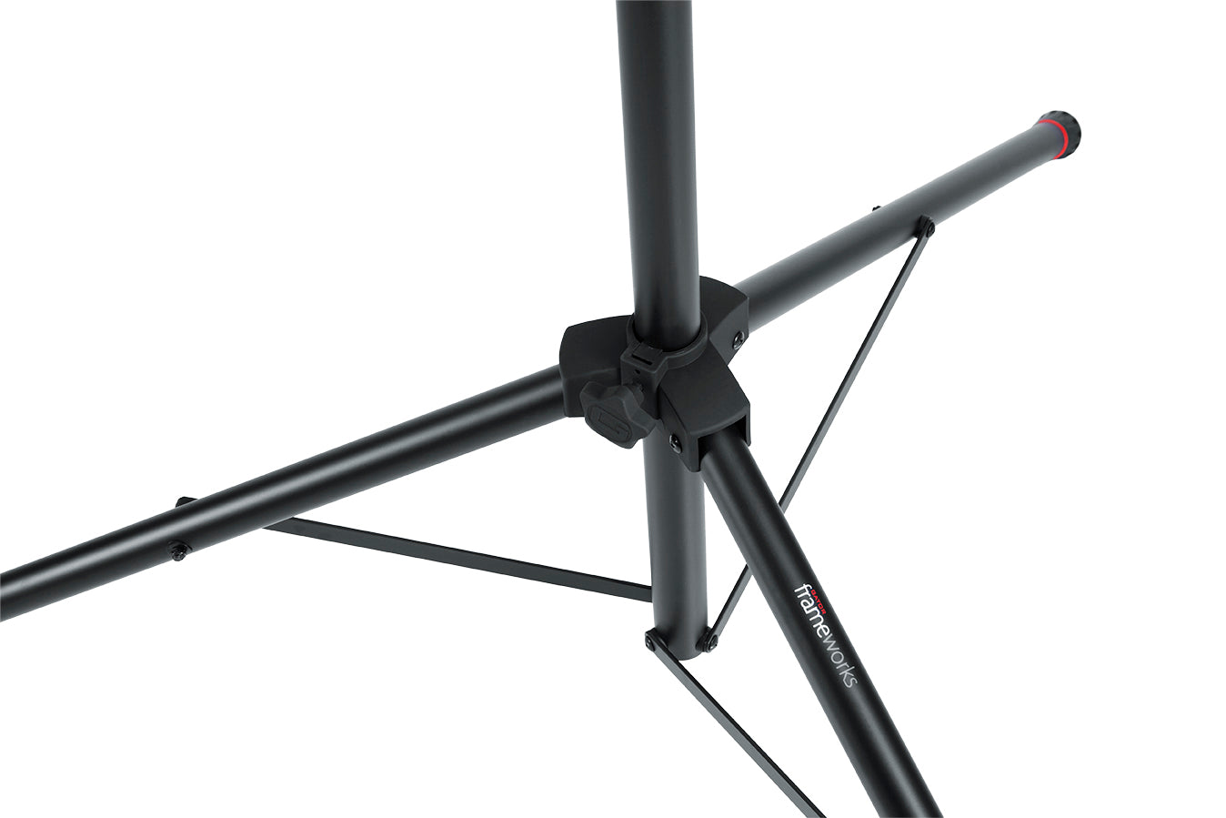 GATOR GFW-SPK-2000 Standard adjustable speaker stand with aluminum frame and features dual diameter compatibility. 81" max height