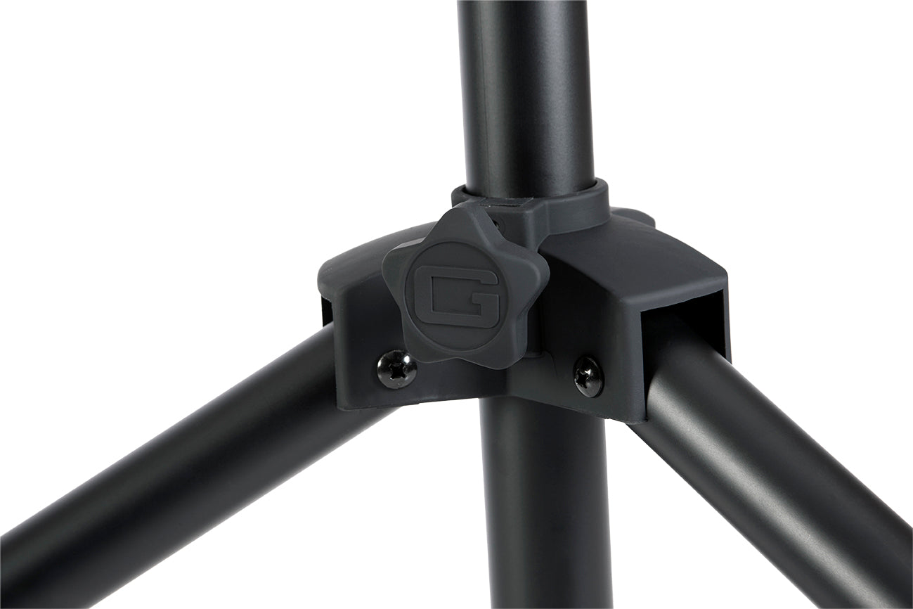GATOR GFW-SPK-2000 Standard adjustable speaker stand with aluminum frame and features dual diameter compatibility. 81" max height