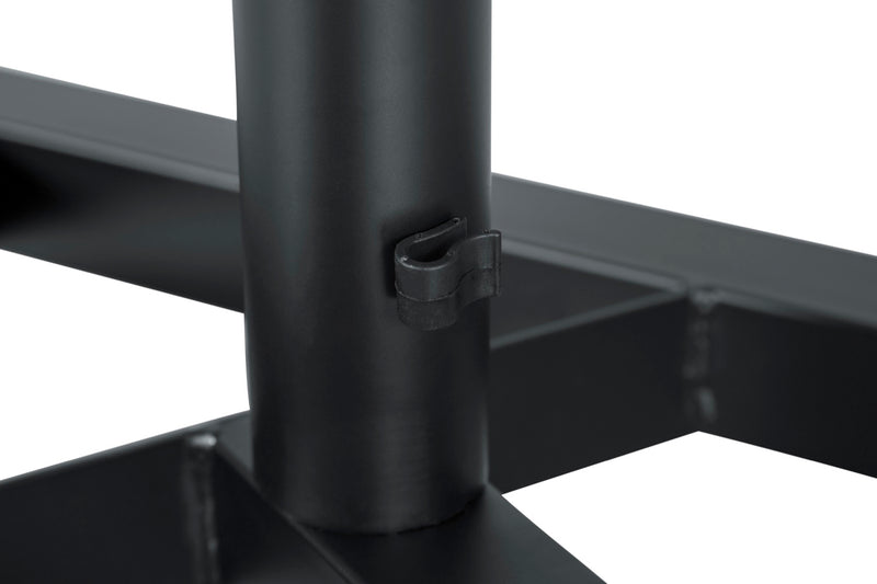 GATOR GFW-SPK-SM50 Pair of height adjustable studio monitor stands with protective rubberized pedestal surface and wide base for stability. Max height of 53 inches.