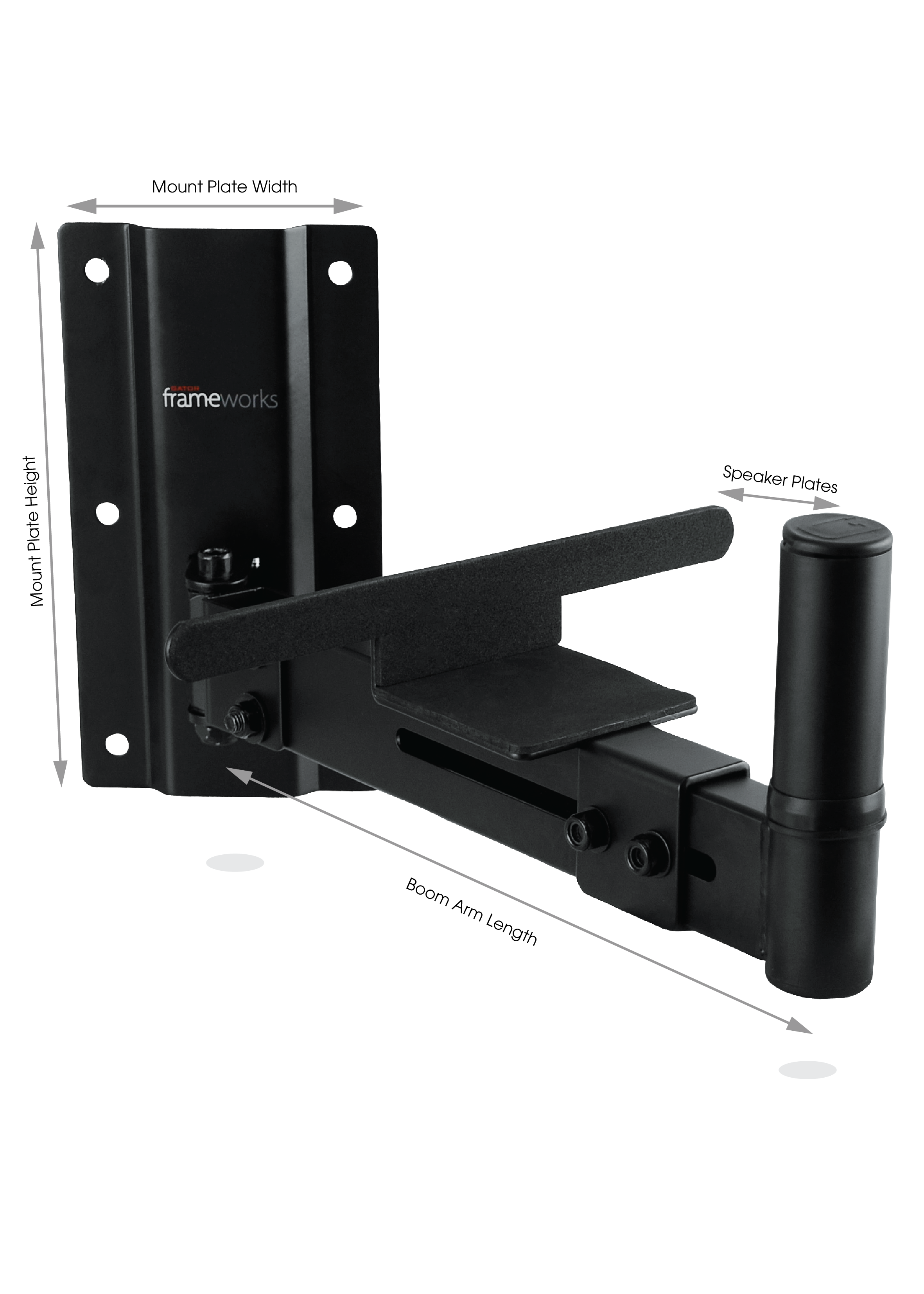 GATOR GFW-SPK-WM100 Adjustable wall mountable speaker stands (2) 100 lb weight capacity