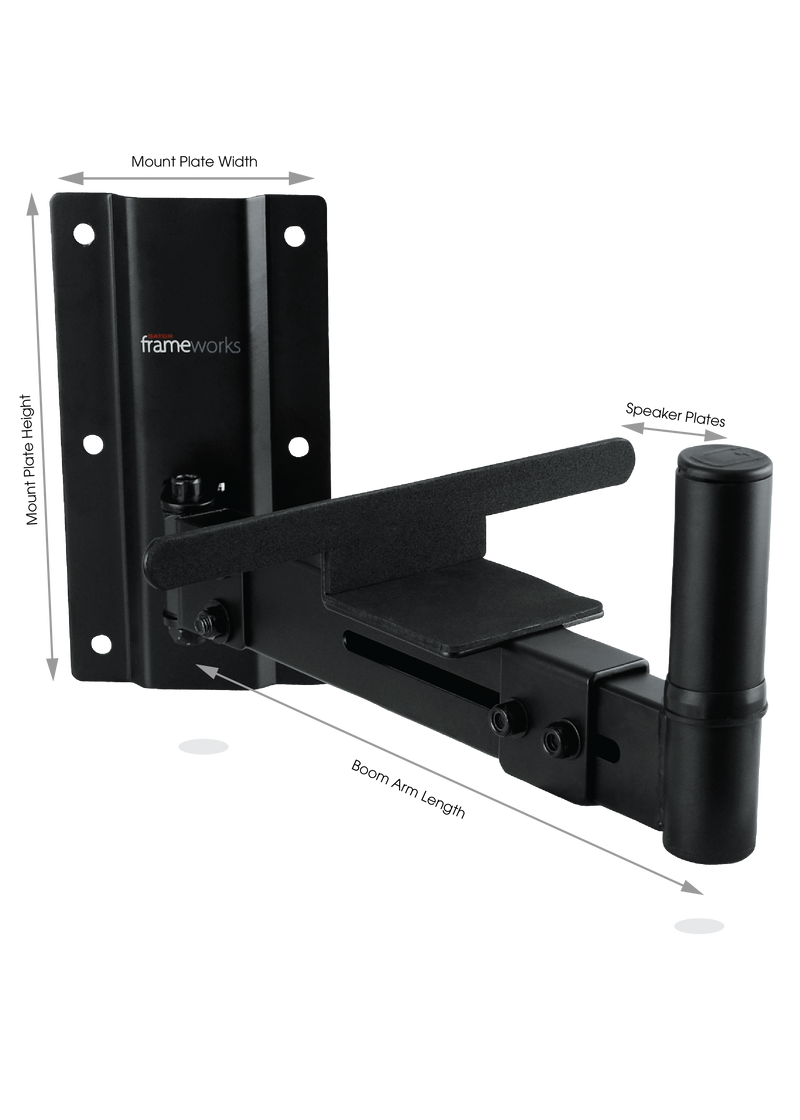 GATOR GFW-SPK-WM100 Adjustable wall mountable speaker stands (2) 100 lb weight capacity