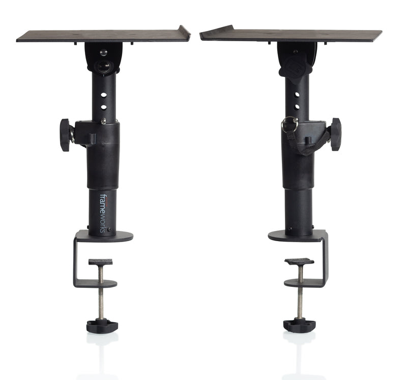 GATOR GFWSPKSTMNDSKCMP Clamp On Studio Monitor Stand - Frameworks Clamp-On Studio Monitor Stand