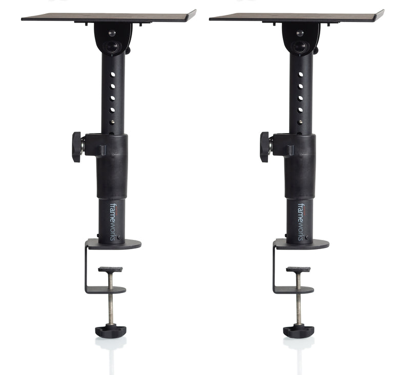 GATOR GFWSPKSTMNDSKCMP Clamp On Studio Monitor Stand - Frameworks Clamp-On Studio Monitor Stand