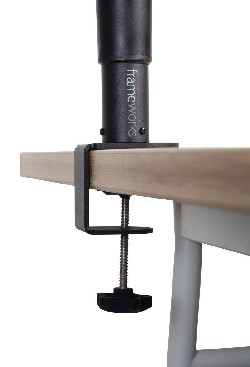 GATOR GFWSPKSTMNDSKCMP Clamp On Studio Monitor Stand - Frameworks Clamp-On Studio Monitor Stand