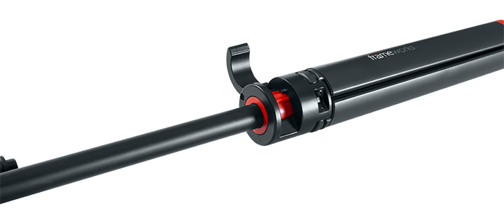 GATOR GFW-ID-MIC ID Series adjustable tripod style mic stand with 26" telescoping boom, easy close CAM’s, and easy one handed CAM operation.