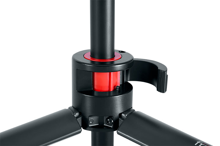 GATOR GFW-ID-MIC ID Series adjustable tripod style mic stand with 26" telescoping boom, easy close CAM’s, and easy one handed CAM operation.