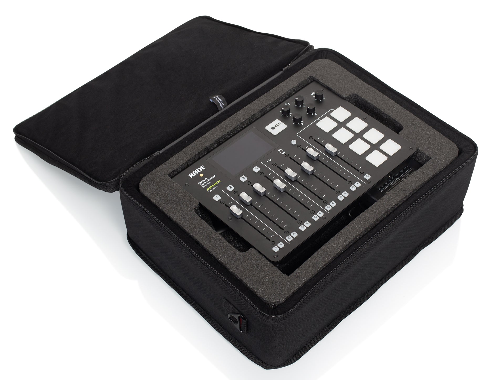 GATOR GL-RODECASTER2 Lightweight Case for Rodecaster & Two Mics - Lightweight Case For Rodecaster Pro & Two Mics